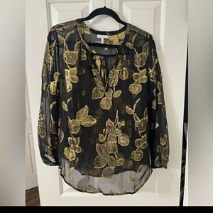 ****SOLD****Joie Metallic Split Neck Blouse - Perfect for holidays!!!